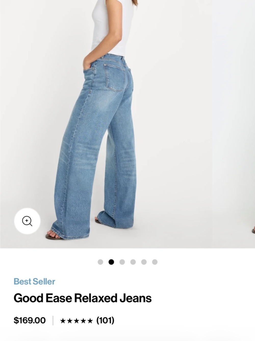 Good American Good Standard Ease Jeans in medium Blue Wash NWT